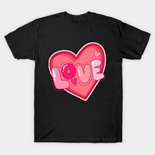 Love Heart Graphic Valentine's Day For Womens Girls Kids T-Shirt